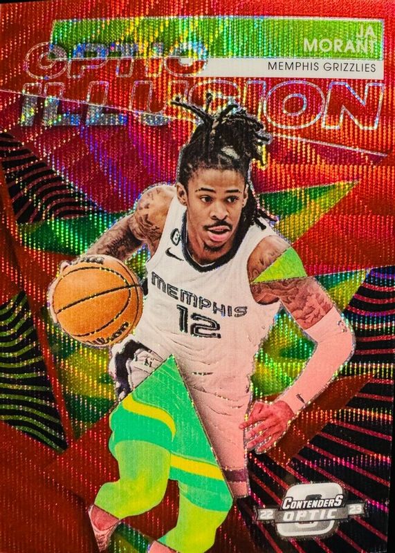 Ja Morant 2022 Contenders Optic #11 Optic Illusion - Red Wave PSA 10