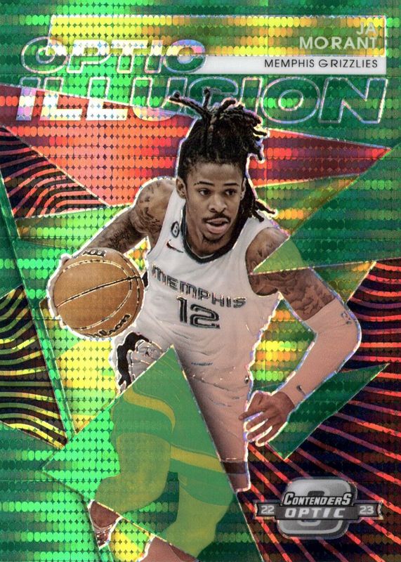 Ja Morant 2022 Contenders Optic #11 Optic Illusion - Green Pulsar /25 PSA 10