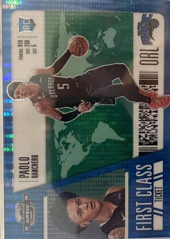 Paolo Banchero 2022 Contenders Optic #3 First Class Ticket - Green Pulsar /25 Rookie RAW