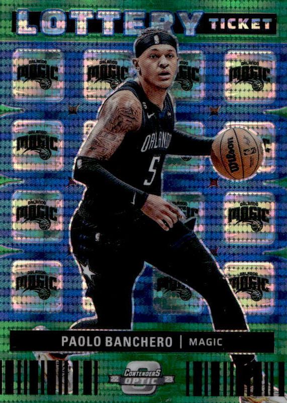 Paolo Banchero 2022 Contenders Optic #1 Lottery Ticket - Green Pulsar /25 Rookie PSA 10