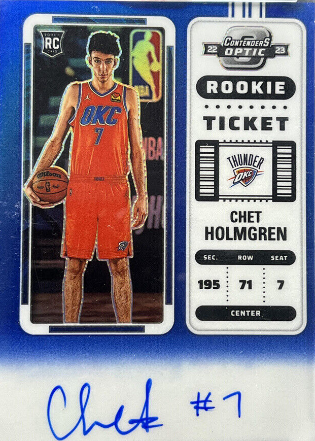 Chet Holmgren 2022 Contenders Optic #131 Rookie Ticket Auto - Blue