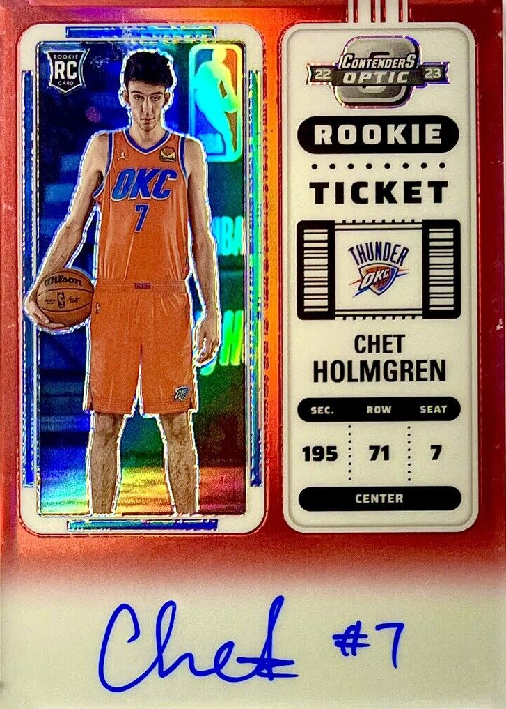 Chet Holmgren 2022 Contenders Optic #131 Rookie Ticket Auto - Red 