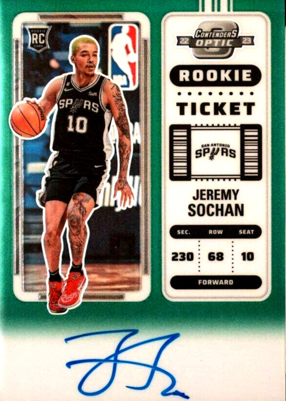 Jeremy Sochan 2022 Contenders Optic #138 Rookie Ticket Auto 