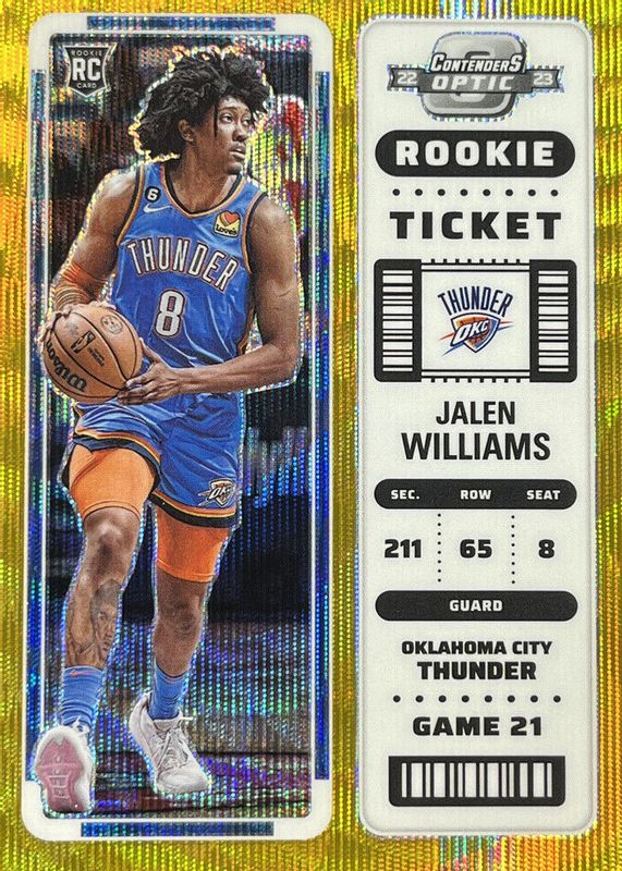 Jalen Williams 2022 Contenders Optic #8 Asia Gold Wave /10 Rookie PSA 10