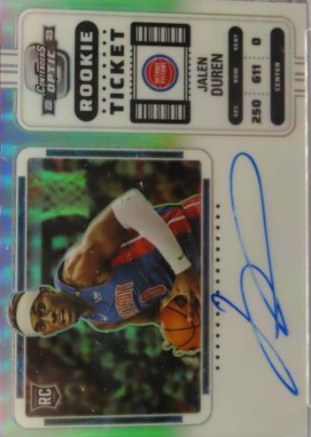 Jalen Duren 2022 Contenders Optic #111 Rookie Ticket Auto