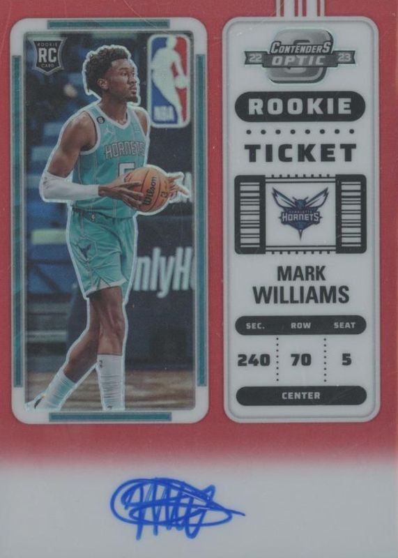 Mark Williams 2022 Contenders Optic #134 Rookie Ticket Auto - Red /99 PSA 10