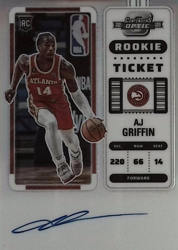 AJ Griffin 2022 Contenders Optic #137 Rookie Ticket Auto Rookie PSA 10