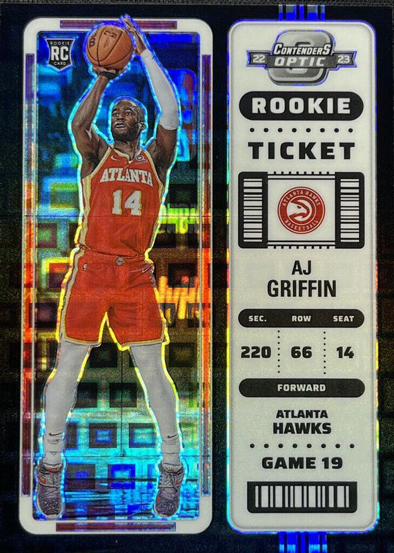 AJ Griffin 2022 Contenders Optic #11 Black Pandora /(SSP) Rookie PSA 10