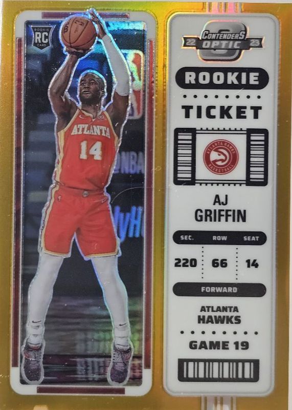 AJ Griffin 2022 Contenders Optic #11 Gold /10 Rookie RAW