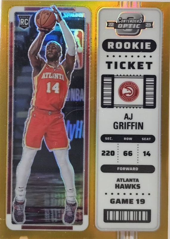 AJ Griffin 2022 Contenders Optic #11 Gold /10 Rookie PSA 10