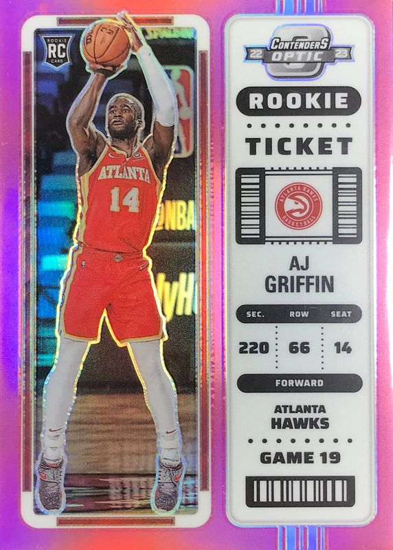 AJ Griffin 2022 Contenders Optic #11 Pink /75 Rookie RAW