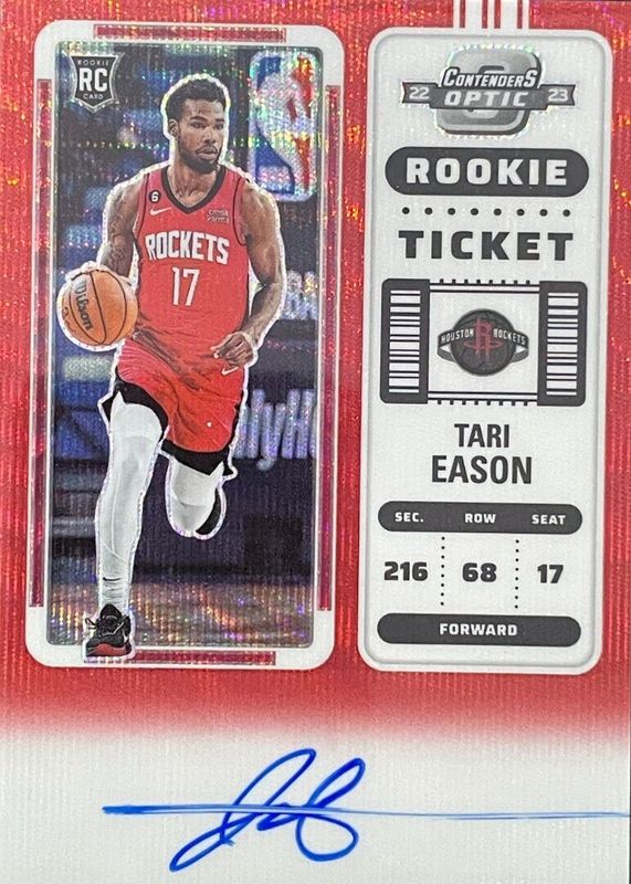 Tari Eason 2022 Contenders Optic #126 Rookie Ticket Auto - Red Wave RAW