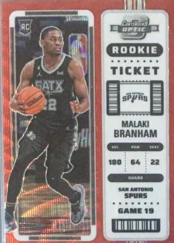 Malaki Branham 2022 Contenders Optic #14 Asia Red Wave Rookie PSA 10