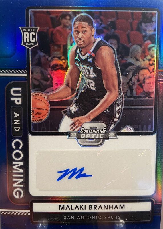 Malaki Branham 2022 Contenders Optic #UCA-MBH Up and Coming Autographs - Blue (/75) Rookie PSA 9