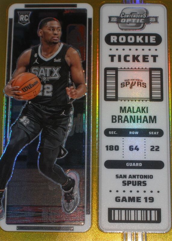 Malaki Branham 2022 Contenders Optic #14 Gold /10 Rookie SGC 10