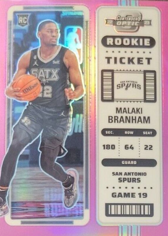 Malaki Branham 2022 Contenders Optic #14 Pink /75 Rookie PSA 10