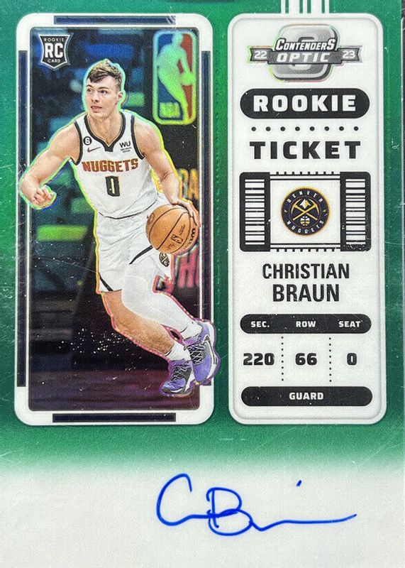 2022 Contenders Optic #103 Rookie Ticket Auto - Green /75