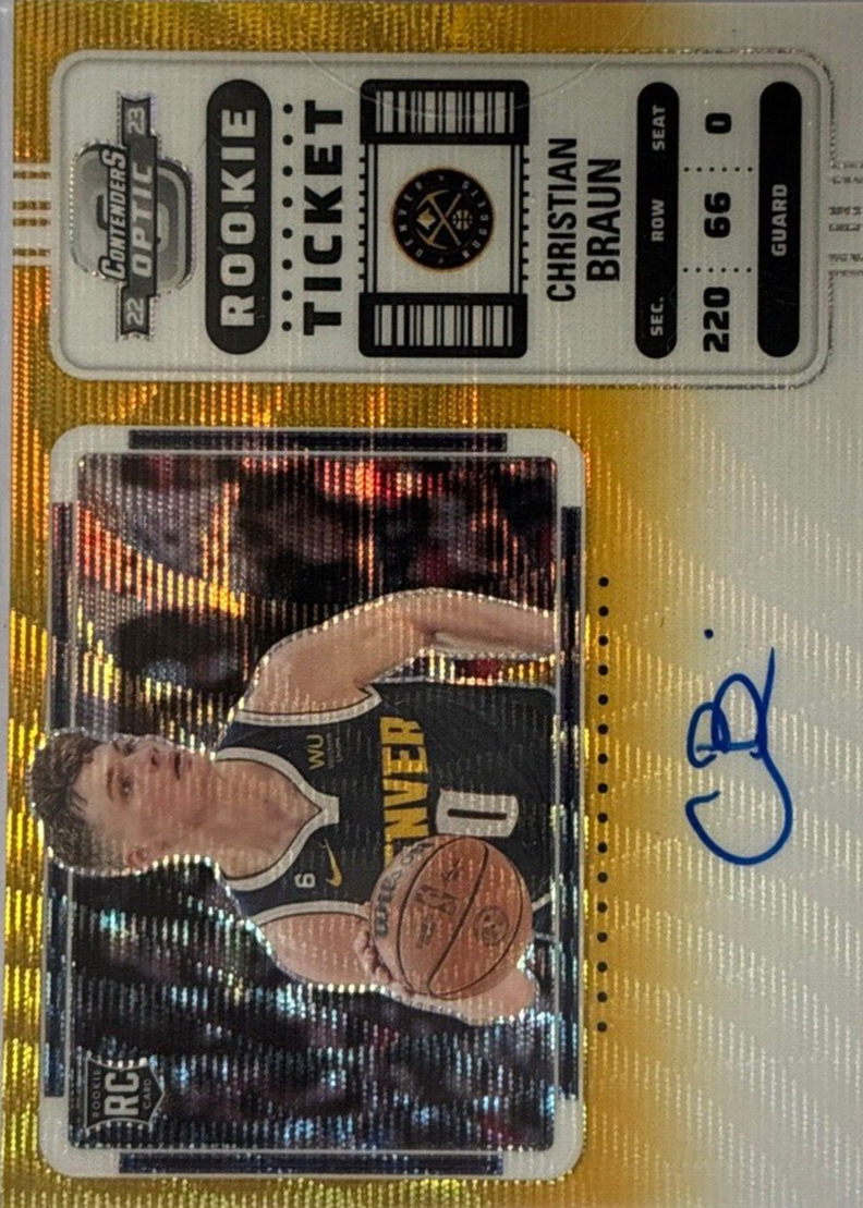 Christian Braun 2022 Contenders Optic #103 Rookie Ticket