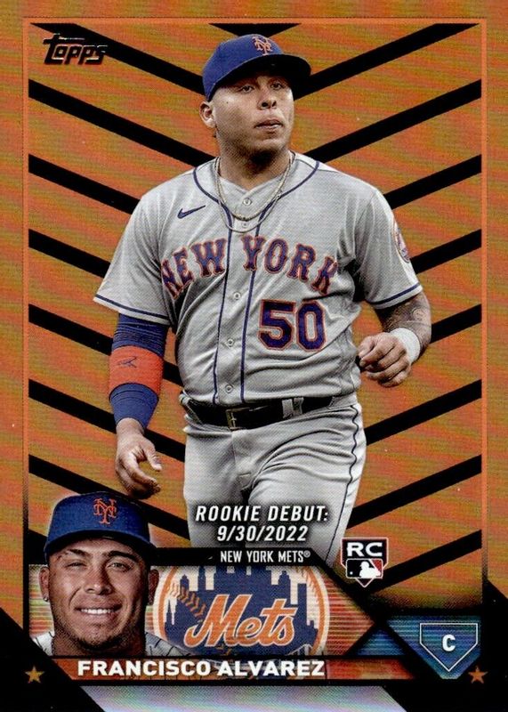 Francisco Alvarez 2023 Topps Update Rookie Debut - Orange & Black Foil ...