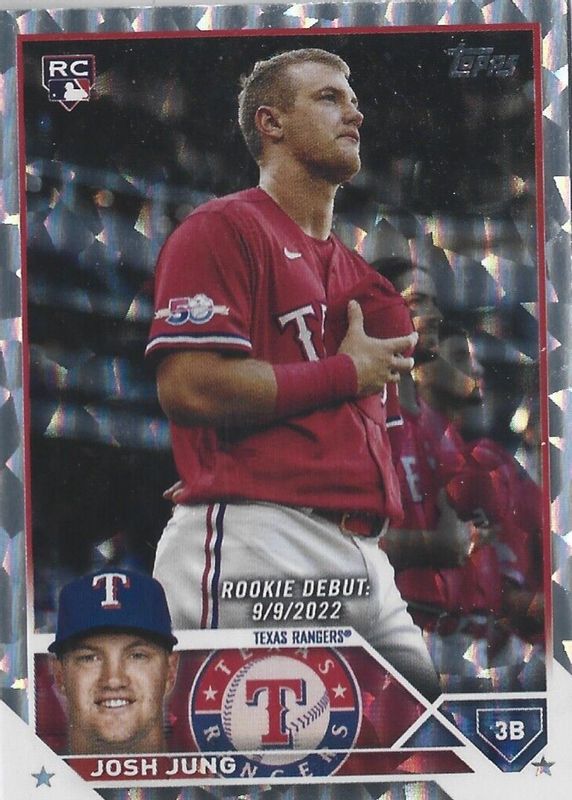 Josh Jung 2023 Topps Update #US308 Rookie Debut - Silver Patterned Foil Rookie SGC 9.5