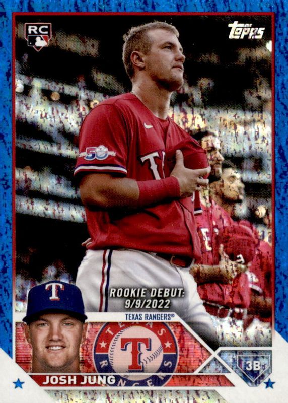 Josh Jung 2023 Topps Update #US308 Rookie Debut - Blue Foil /999 Rookie RAW