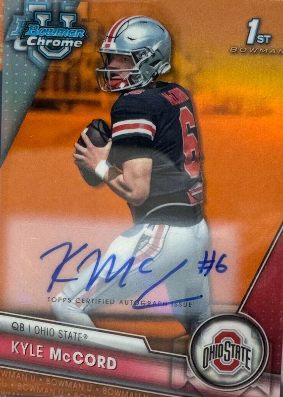 2023 Bowman Chrome University #101 Prospect Auto - Orange Refractor /25 (1st)