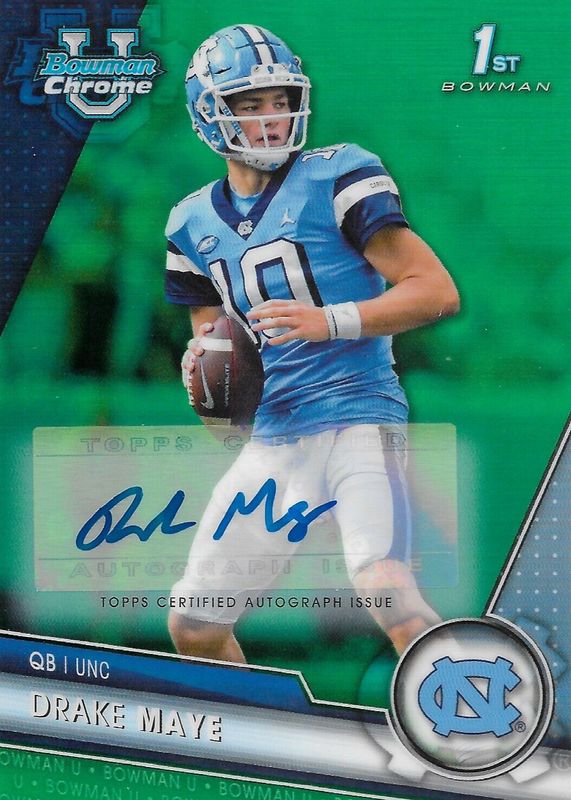 DRAKE MAYE 2023 LEAF DRAFT GRADED GEM-MINT 10” LtD Green ROOKIE CARD  #B2-4!