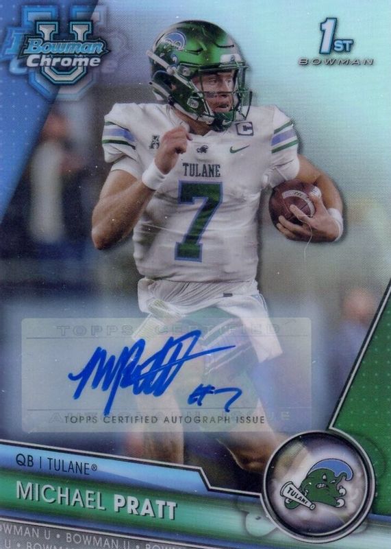 Michael Pratt 2023 Bowman Chrome University #89 Prospect Auto - Refractor /499 (1st) SGC 10