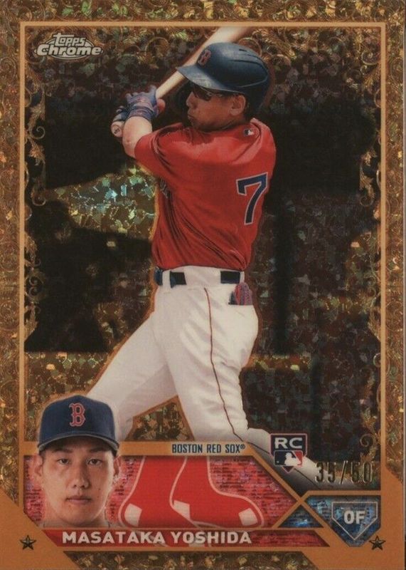 Masataka Yoshida 2023 Topps Gilded Collection #23 Mini-Diamond Gold Etch Refractor /50 Rookie RAW