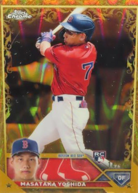 Masataka Yoshida 2023 Topps Gilded Collection #23 RayWave Gold Etch Refractor /25 Rookie RAW