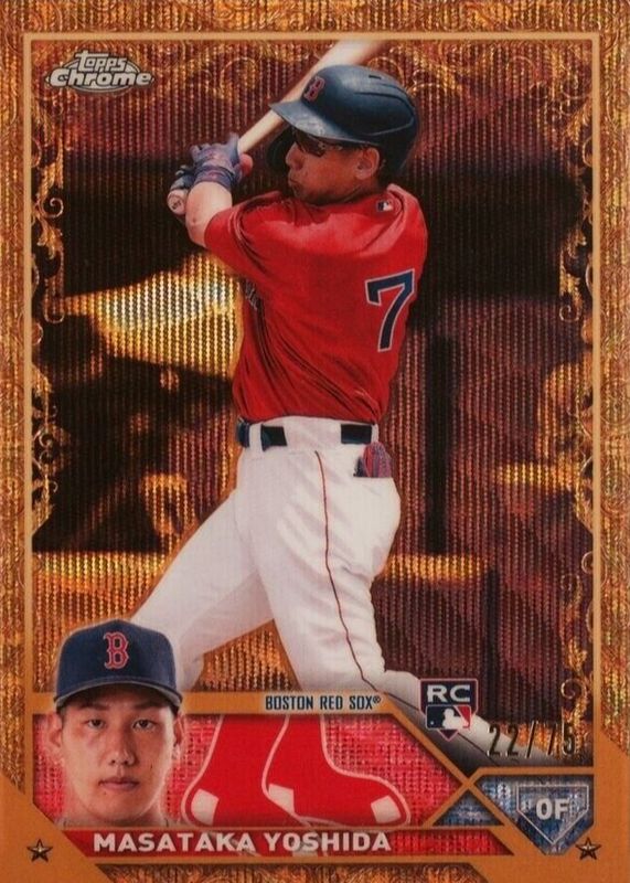 Masataka Yoshida 2023 Topps Gilded Collection #23 Wave Gold Etch Refractor /75 Rookie RAW