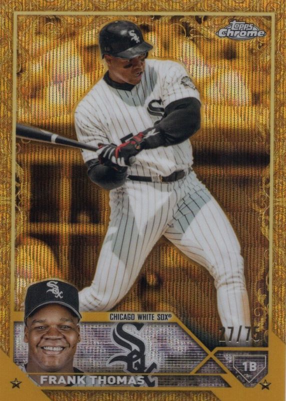 Frank Thomas 2023 Topps Gilded Collection #53 Wave Gold Etch Refractor /75 PSA 10