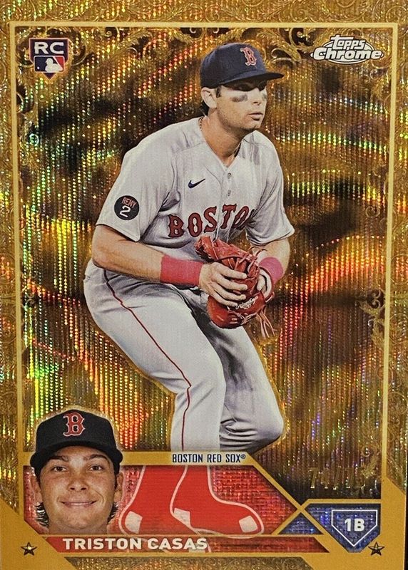 Triston Casas 2023 Topps Gilded Collection #29 Wave Gold Etch Refractor /75 Rookie RAW