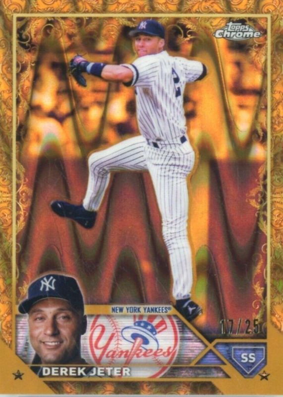 Derek Jeter 2023 Topps Gilded Collection #2 RayWave Gold Etch Refractor /25 PSA 10