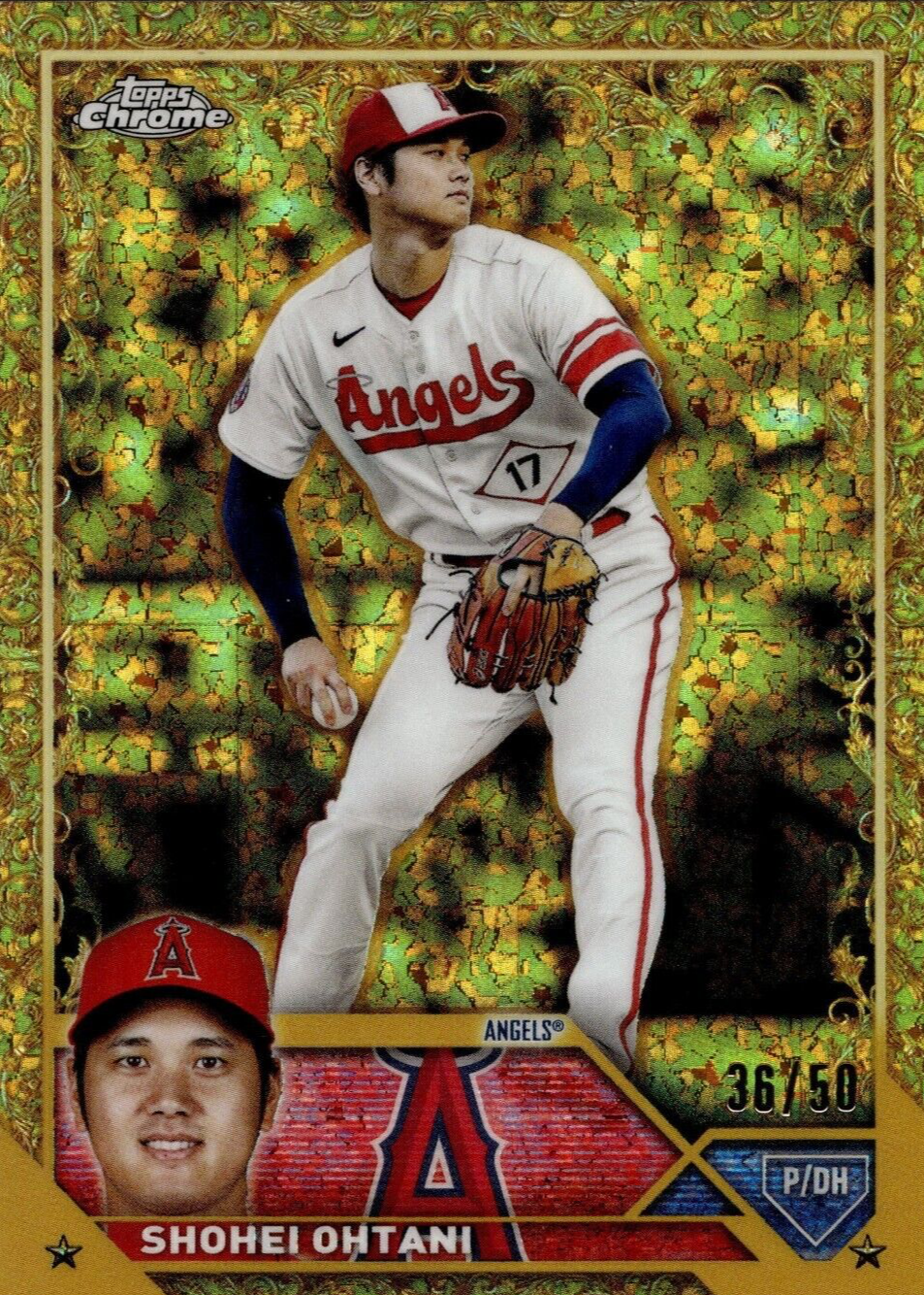 Shohei Ohtani 2023 Topps Gilded Collection #17 Mini-Diamond Gold