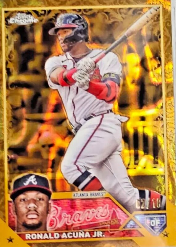 Ronald Acuna Jr. 2023 Topps Gilded Collection #57 Lava Gold Etch Refractor /10 SGC 10