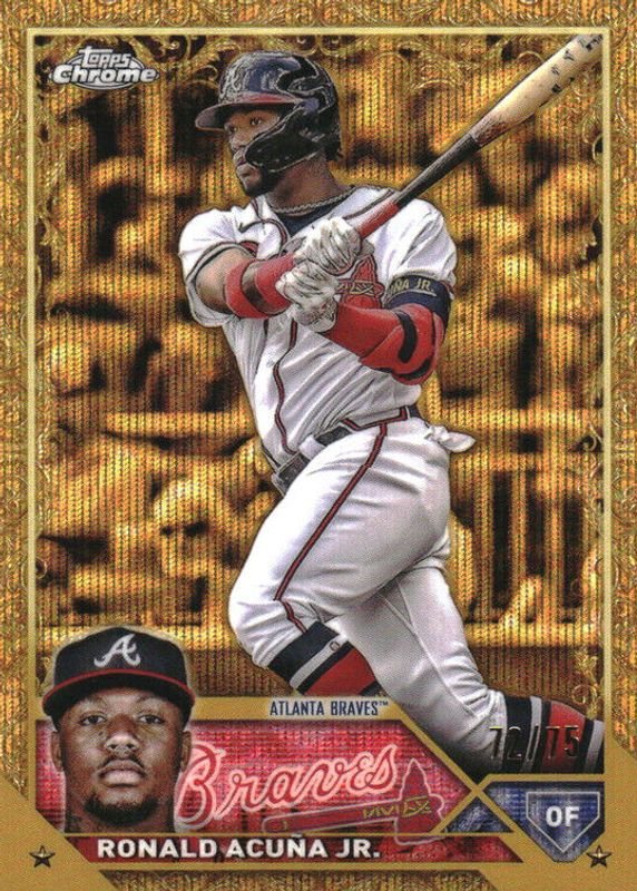 Ronald Acuna Jr. 2023 Topps Gilded Collection #57 Wave Gold Etch Refractor /75 BGS 9.5