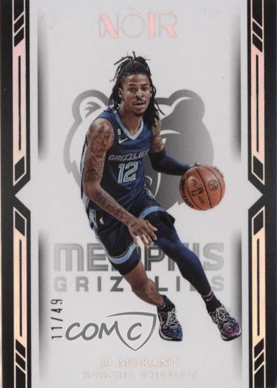 Ja Morant 2022 Noir #136 Icon Edition - Holo Silver /49 PSA 8