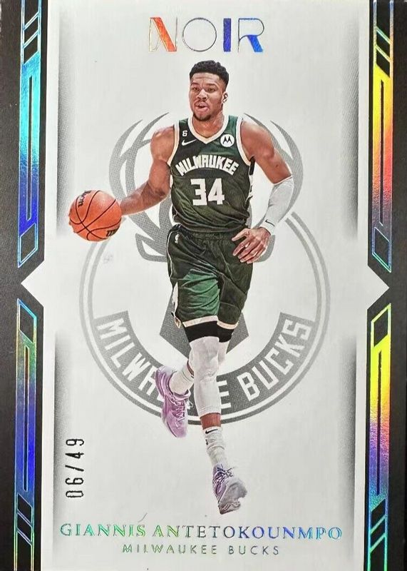 Giannis Antetokounmpo 2022 Noir #119 Icon Edition - Holo Silver /49 PSA 10