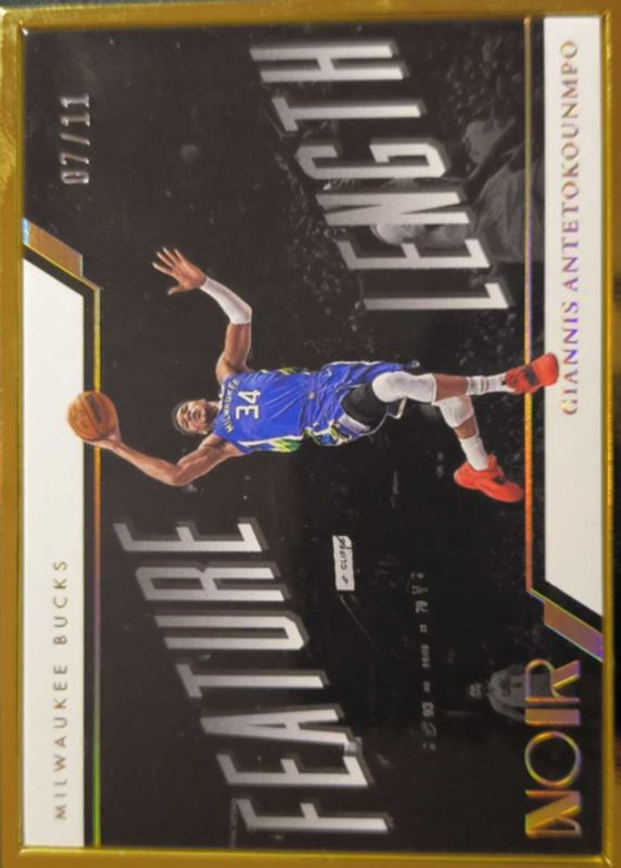 Giannis Antetokounmpo 2022 Noir #258 Feature Length - FOTL /11 PSA 10