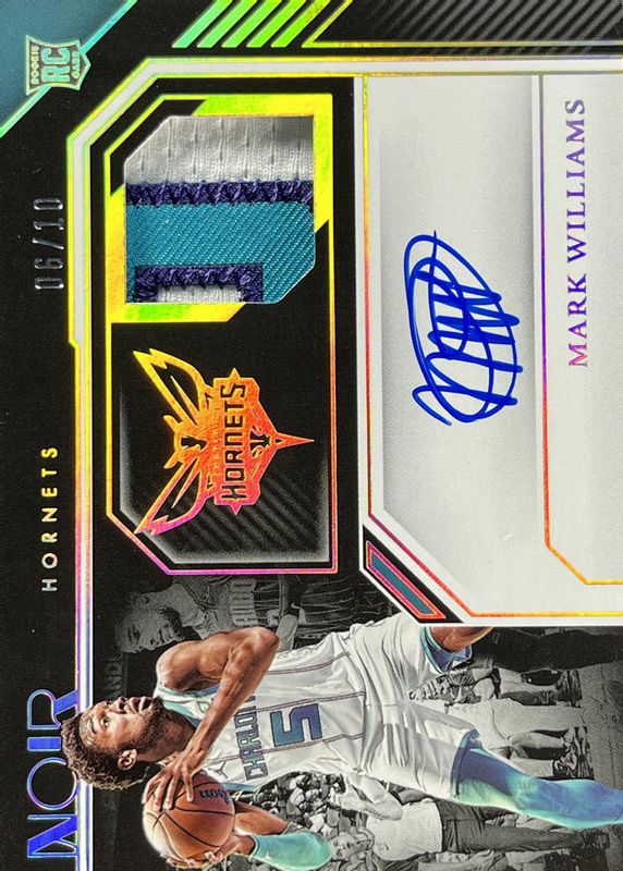 Mark Williams 2022 Noir #363 Rookie Patch Auto Color - Gold /10 RAW
