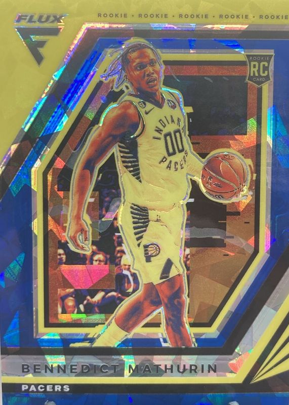 Bennedict Mathurin 2022 Flux #212 Blue Cracked Ice /25 Rookie RAW