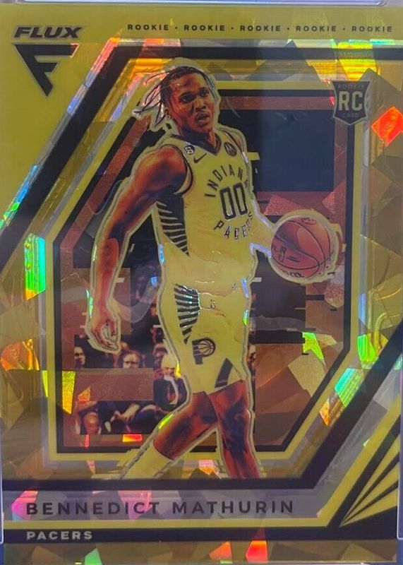 Bennedict Mathurin 2022 Flux #212 Gold Cracked Ice /10 Rookie PSA 10