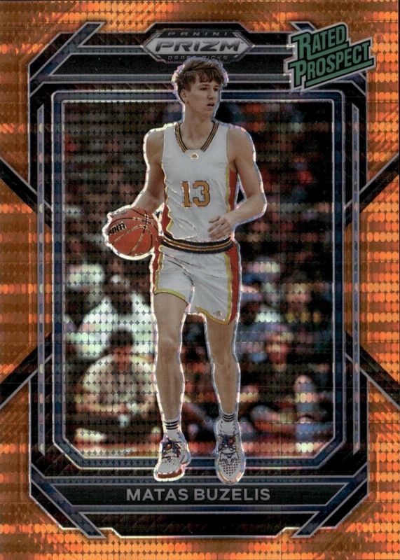 Matas Buzelis 2023 Prizm Draft Picks #13 Orange Pulsar /49 PSA 10