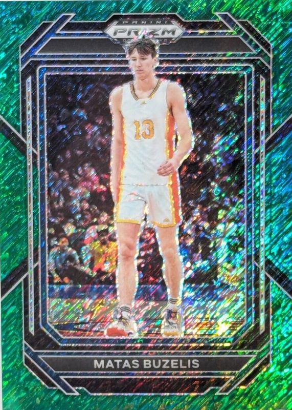 Matas Buzelis 2023 Prizm Draft Picks #13 Green Shimmer /3 PSA 10