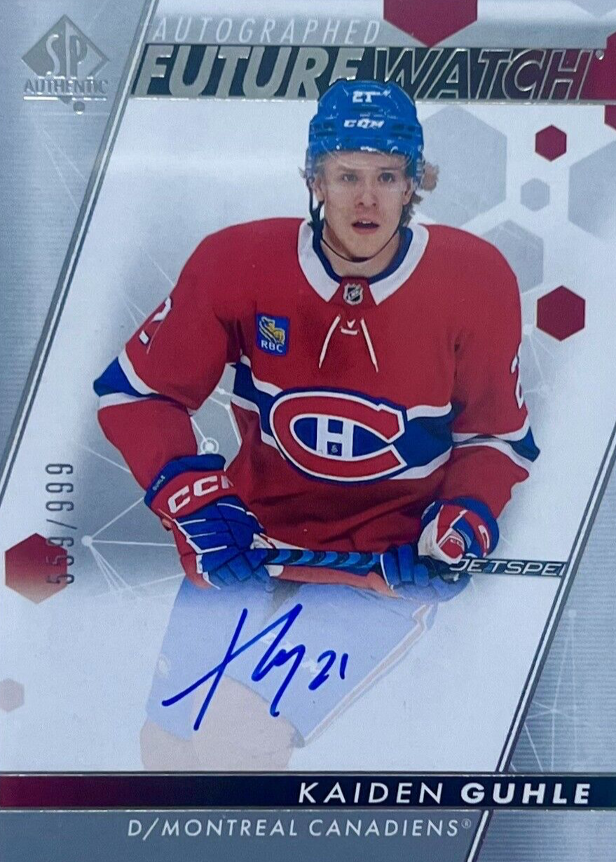Kaiden Guhle 2022 SP Authentic #134 Future Watch Auto /999