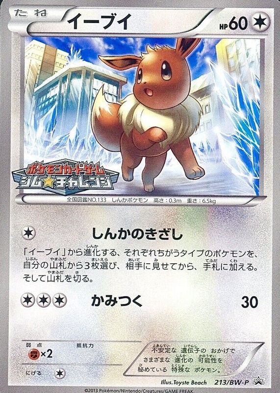 Eevee 2013 Japanese BW-P Promo #213/BW-P Gym Challenge Pack PSA 10