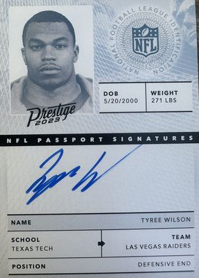 2023 Prestige #NPS-TW NFL Passport Signatures