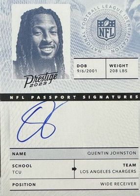 2023 Prestige #NPS-QJ NFL Passport Signatures