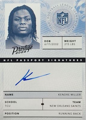 2023 Prestige #NPS-KM NFL Passport Signatures